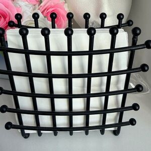 Crate & Barrel Black Metal Napkin Holder 6"